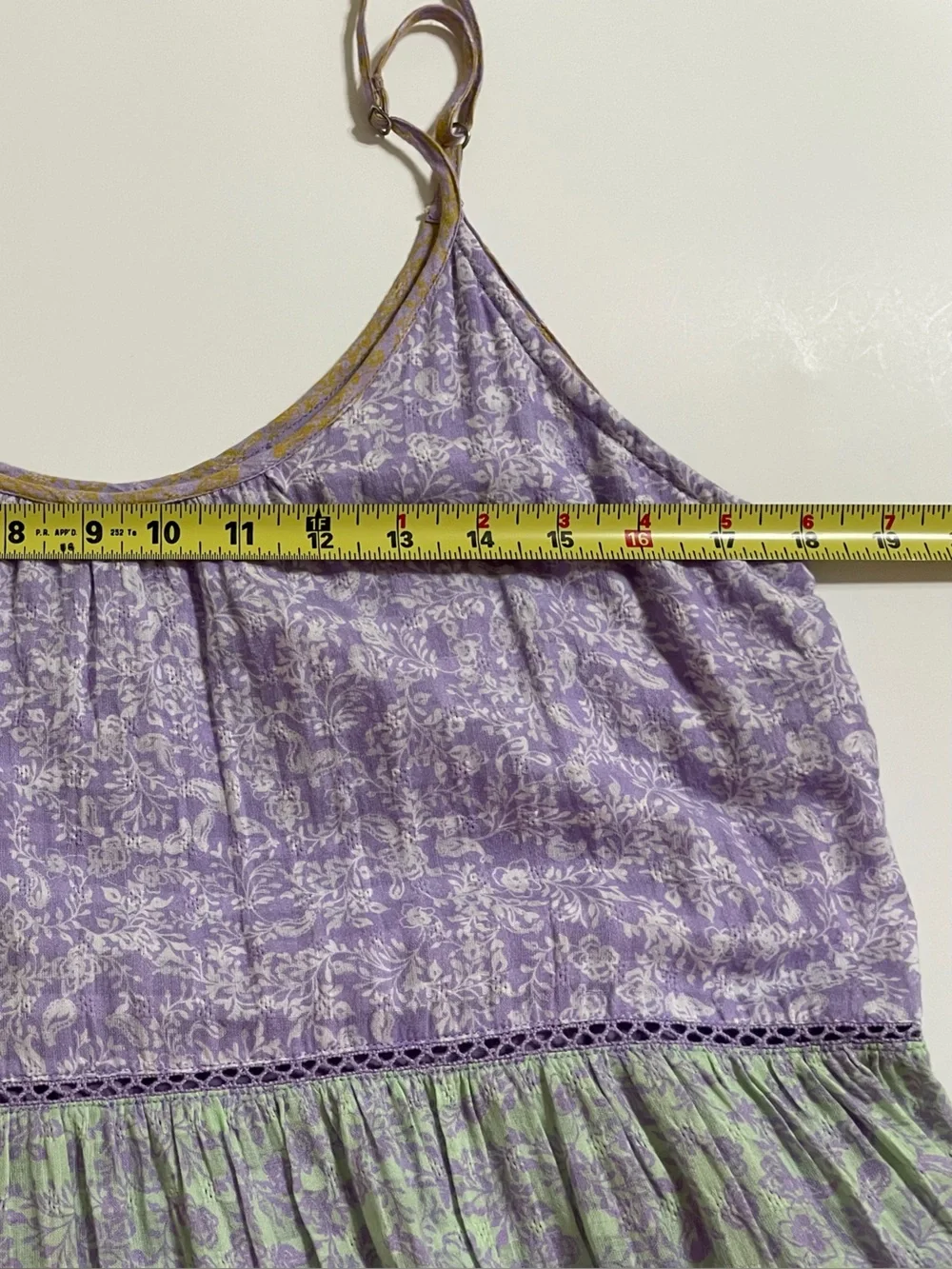 ANTHRO X Roller Rabbit Purple Green Ismay Dakota Tiered Boho Maxi Dress Medium - Picture 10 of 16